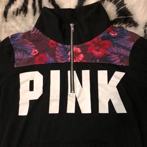 PINK Flower Quarter Zip
